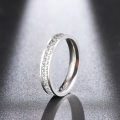 Retail Price: R 1 199 (NEVER FADE) Titanium Ring With Simulated Diamonds Size 8 US (SILVER ONLY)