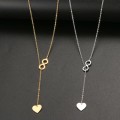 TITANIUM (NEVER FADE) "Infinity Heart" Necklace 60 cm (SILVER ONLY)