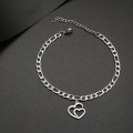 TITANIUM (NEVER FADE) "Double Heart" Bracelet 18 cm (SILVER ONLY)