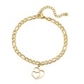 RETAIL PRICE: R 1 599 (NEVER FADE) Titanium "Double Heart" Bracelet 18 cm (GOLD ONLY)