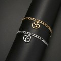 TITANIUM (NEVER FADE) "Double Heart" Bracelet 18 cm (SILVER ONLY)