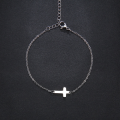 TITANIUM (NEVER FADE) `Cross` Charm Bracelet (SILVER ONLY )