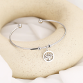 RETAIL PRICE: R 1299 Adjustable Titanium (NEVER FADE) `Tree of love` Charm Bangle (SILVER ONLY )