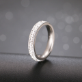 RETAIL PRICE: R 2 199 Titanium (NEVER FADE) Diamond Ring Size 7 US (SILVER ONLY)