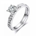 Retail Price: R 1 199 (NEVER FADE) Titanium Ring With Swarovski Diamonds Size 8 US (SILVER ONLY)