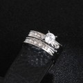 Retail Price R1499 (NEVER FADE) Titanium Ring Set With Simulated Diamonds Size 7 US (SILVER ONLY)