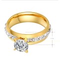 Retail Price: R 2 999 Titanium (NEVER FADE) Ring With Simulated Diamonds Size 8 US (GOLD ONLY)