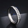 Retail Price R1199 TITANIUM (NEVER FADE) SILVER SOLID RING with Simulated Stones SIZE 8 US