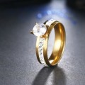 Retail Price: R 2 999 Titanium (NEVER FADE) Ring With Simulated Diamonds Size 8 US (GOLD ONLY)