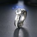 Retail Price: R 2 999 Titanium (NEVER FADE) Ring With Simulated Diamonds Size 10 US (SILVER ONLY)
