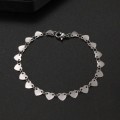 TITANIUM (NEVER FADE)`Hearts` Charm Bracelet 22 cm (SILVER ONLY)