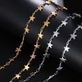 TITANIUM (NEVER FADE) `Stars` Charm Bracelet 22 cm (SILVER ONLY)