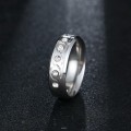 Retail Price: R 1 199 (NEVER FADE) Titanium Ring With Simulated Diamonds Size 10 US (SILVER ONLY)