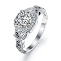 *1.25 CT SOLID 925 STERLING SILVER CUSHION HALO RING*