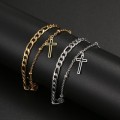 TITANIUM (NEVER FADE) `Cross` Charm Bracelet (SILVER ONLY)