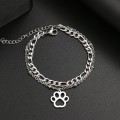 TITANIUM (NEVER FADE) `Paw` Charm Bracelet (SILVER ONLY)