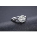 *1.5ct SOLID 925 STERLING SILVER INFINITY HALO RING*