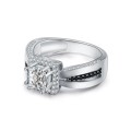 *1.5ct SOLID 925 STERLING SILVER CUSHION CUT HALO RING*