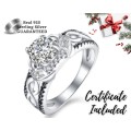 * 1.5 CT SOLID 925 STERLING SILVER MODERN HALO RING*