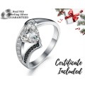 *1.25CT SOLID 925 STERLING SILVER HEART CUT RING*