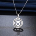 TITANIUM (NEVER FADE) OWL Necklace with Simulated Diamonds 45 cm (SILVER ONLY)