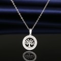 TITANIUM ( NEVER FADE) "TREE OF LOVE"  Necklace  with Simulated Diamonds 45 cm (SILVER ONLY)