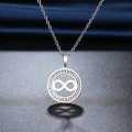 TITANIUM (NEVER FADE) Infinity with Diamonds Necklace 45 cm (SILVER ONLY)