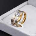 Retail Price R1599 TITANIUM (NEVER FADE) Two Tone Diamond Set Ring Size 7 US