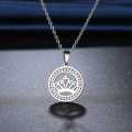 TITANIUM (NEVER FADE) CROWN PENDANT Necklace with Simulated Diamonds 45cm (SILVER ONLY)