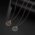 TITANIUM (NEVER FADE) ROUND PATTERN Necklace  45cm (SILVER ONLY)
