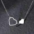 Retail Price R1099 TITANIUM (NEVER FADE) Double Hearts Necklace 45 cm (SILVER ONLY)