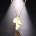 TITANIUM (NEVER FADE) AFRICA HEART Necklace 45 cm (SILVER ONLY)