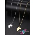 TITANIUM (NEVER FADE) AFRICA HEART Necklace 45 cm (SILVER ONLY)