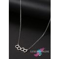 TITANIUM (NEVER FADE) FOUR HEARTS Necklace 45 cm (SILVER ONLY)