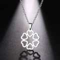 TITANIUM (NEVER FADE) HEART FLOWER Necklace 45cm (SILVER ONLY)