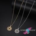 TITANIUM (NEVER FADE) HEART FLOWER Necklace 45cm (SILVER ONLY)