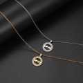 TITANIUM (NEVER FADE) LOVE Necklace with Simulated Diamonds 45cm (SILVER ONLY)