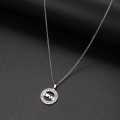 TITANIUM (NEVER FADE) LOVE Necklace with Simulated Diamonds 45cm (SILVER ONLY)