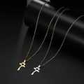 TITANIUM (NEVER FADE) HEART CROSS Necklace 45cm (SILVER ONLY)