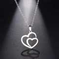 Retail Price R1299 TITANIUM (NEVER FADE) DOUBLE HEART Necklace 45cm (GOLD ONLY)