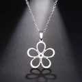 *CLEARANCE SALE* TITANIUM (NEVER FADE) "FLOWER" Necklace 45cm (SILVER ONLY)