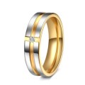 Retail Price R1349 TITANIUM (NEVER FADE) GOLD AND SILVER Ring with Simulated Diamond SIZE 11 US