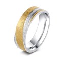 TITANIUM (NEVER FADE) GOLD AND SILVER FROSTED Ring SIZE 11 US