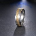 TITANIUM (NEVER FADE) GOLD AND SILVER FROSTED Ring SIZE 11 US