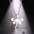 TITANIUM (NEVER FADE) DRAGONFLY PENDANT Necklace 45cm (SILVER ONLY)