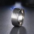 Retail Price R1345 TITANIUM (NEVER FADE) SILVER 5 ROW SOLID Ring SIZE 11 US