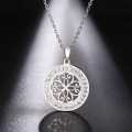 TITANIUM (NEVER FADE) "PATTERN" Necklace with Simulated Diamonds 45cm (SILVER ONLY)