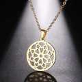 TITANIUM (NEVER FADE) "FLOWER AND HEARTS" Necklace 45cm (GOLD ONLY)