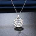 TITANIUM (NEVER FADE) "FLOWER" Necklace with Simulated Diamonds 45cm (SILVER ONLY)