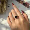 Retail Price R1299 TITANIUM (NEVER FADE) BLACK STONE Ring Size 8 US  (GOLD ONLY)